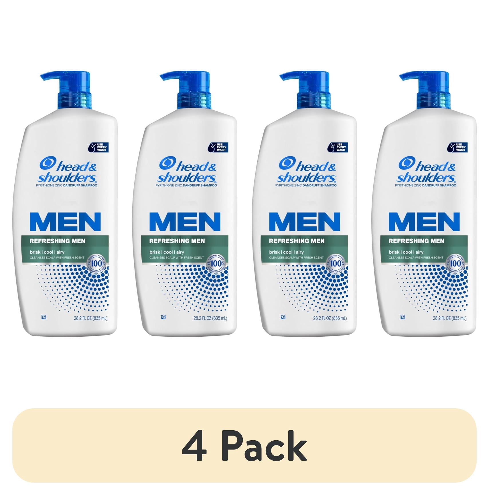 4 pack) Head and Shoulders Dandruff Mens Shampoo, Refreshing