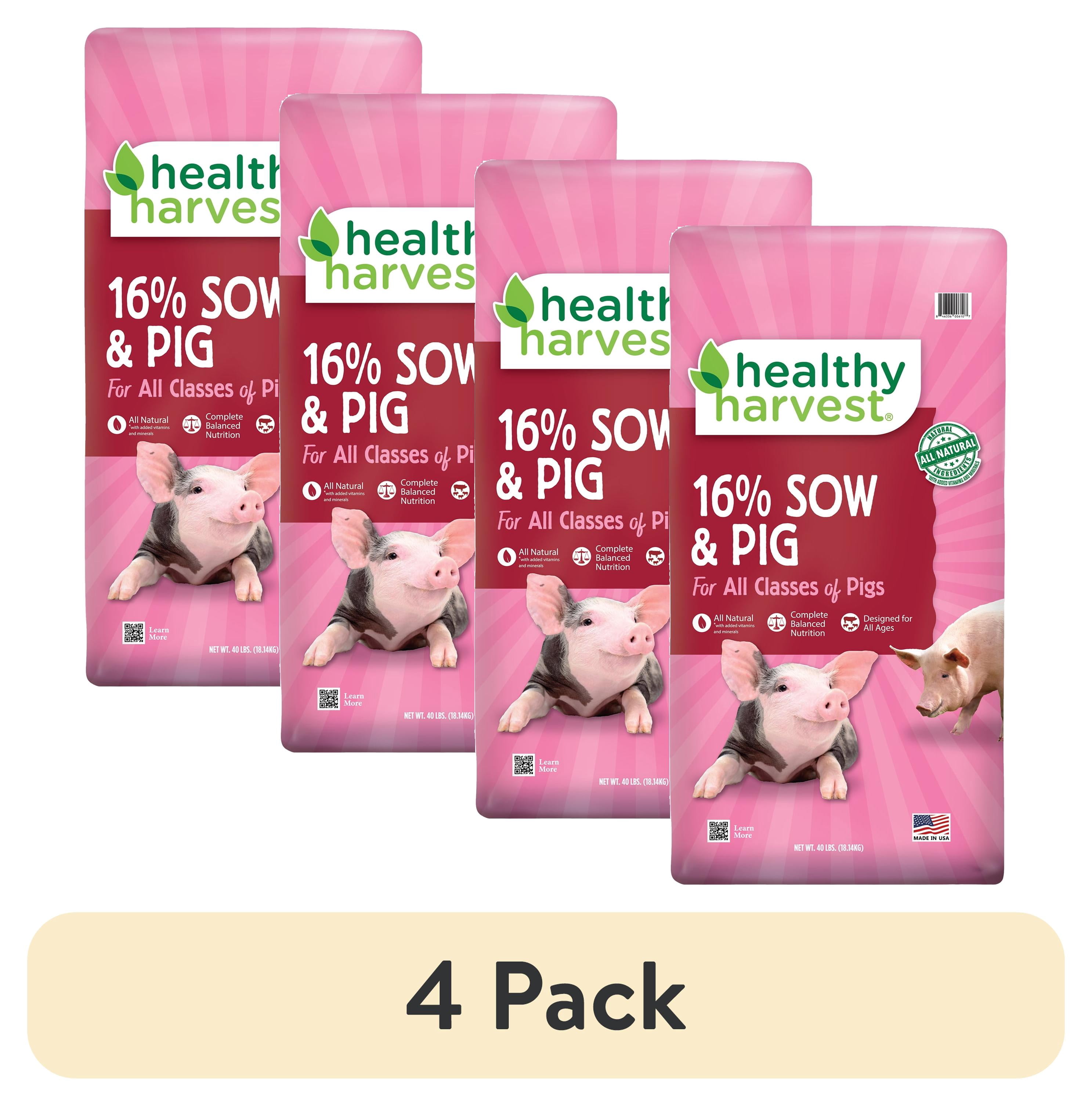 (4 pack) Healthy Harvest 16% Sow & Pig Pellet Feed, 40 lb Bag
