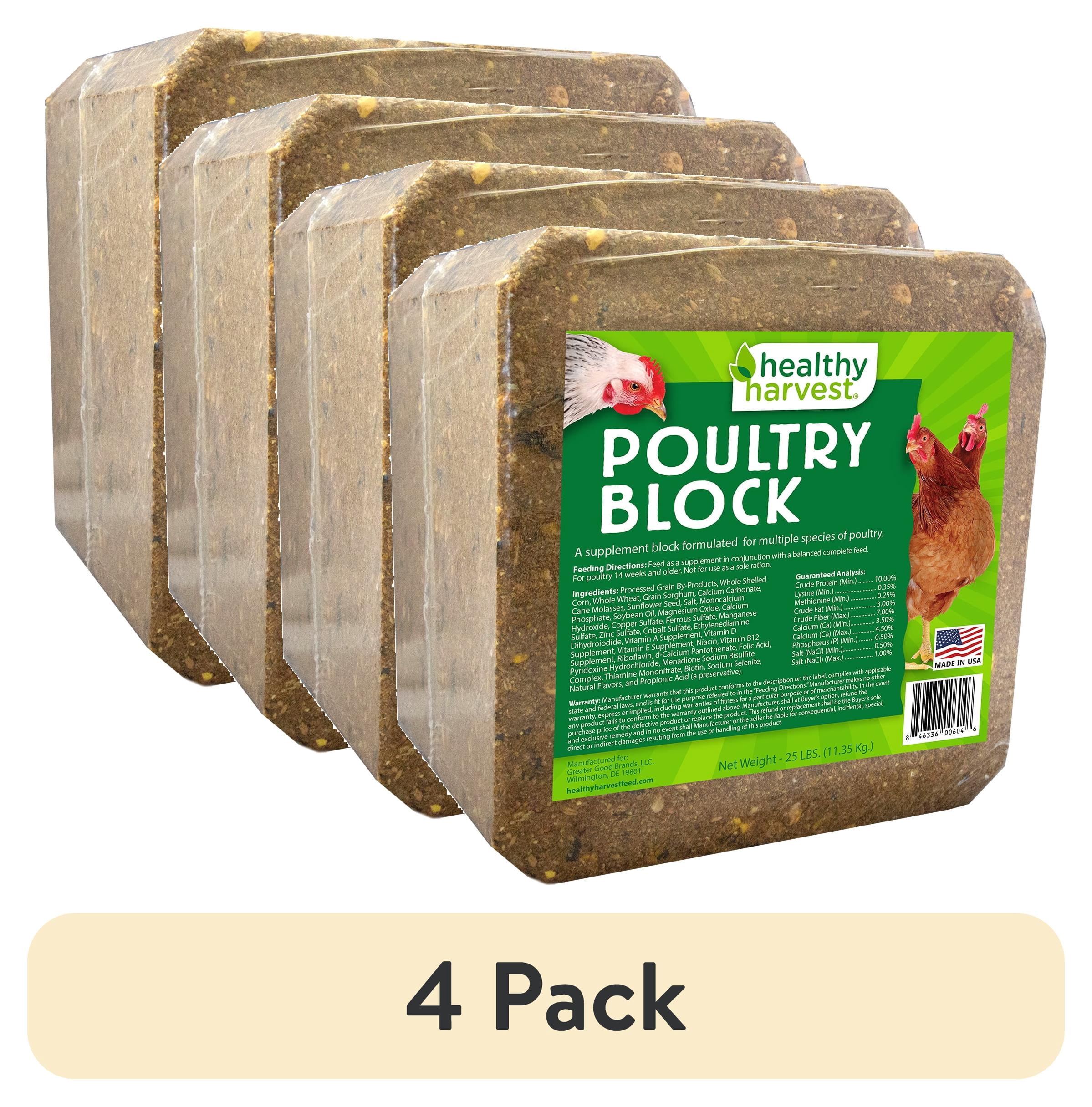 (4 pack) Healthy Harvest Block Supplement for Adult Chickens, 25 lb
