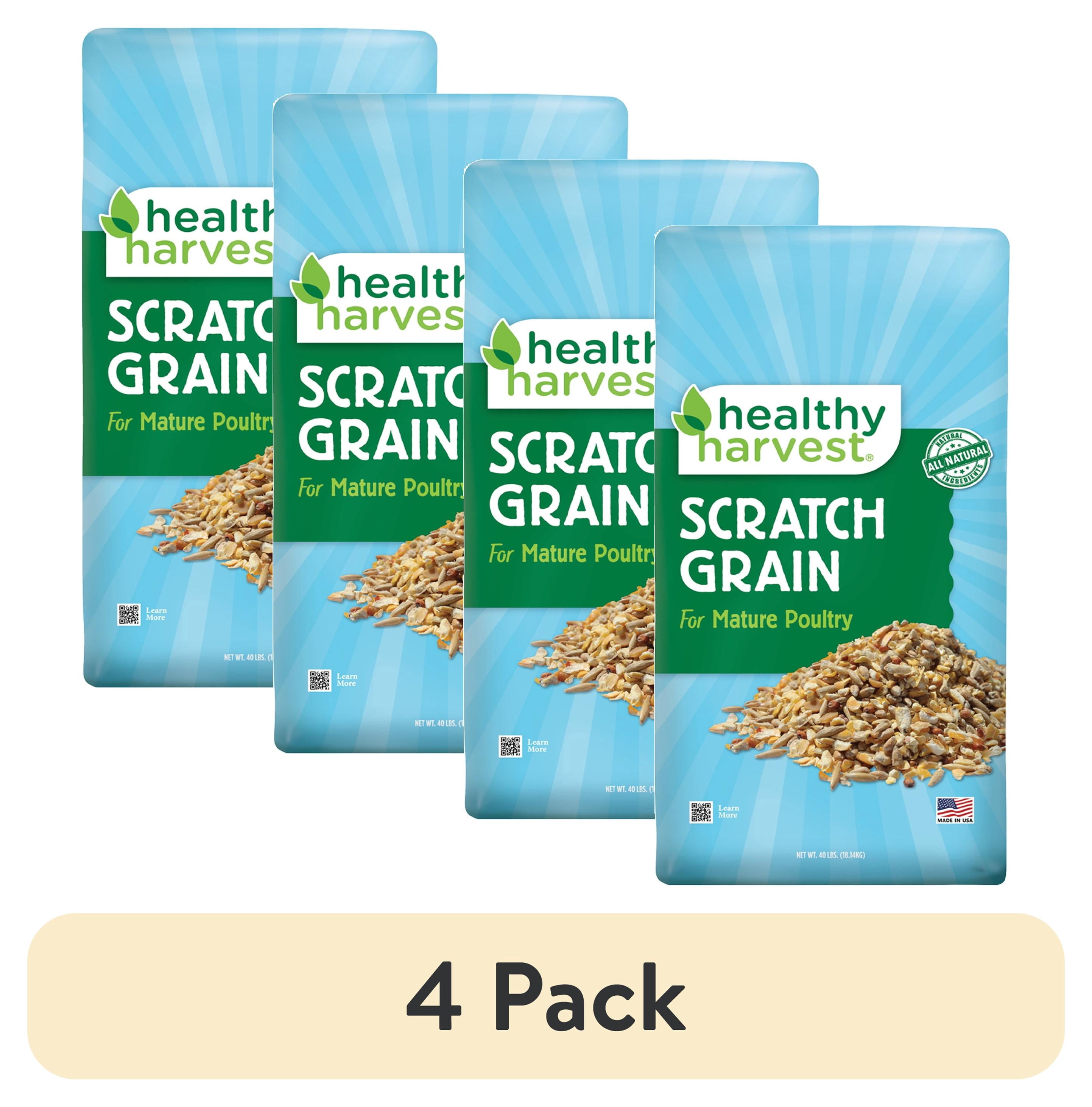 (4 pack) Healthy Harvest Scratch Grain Treat for Mature Chickens, 40 lb Bag