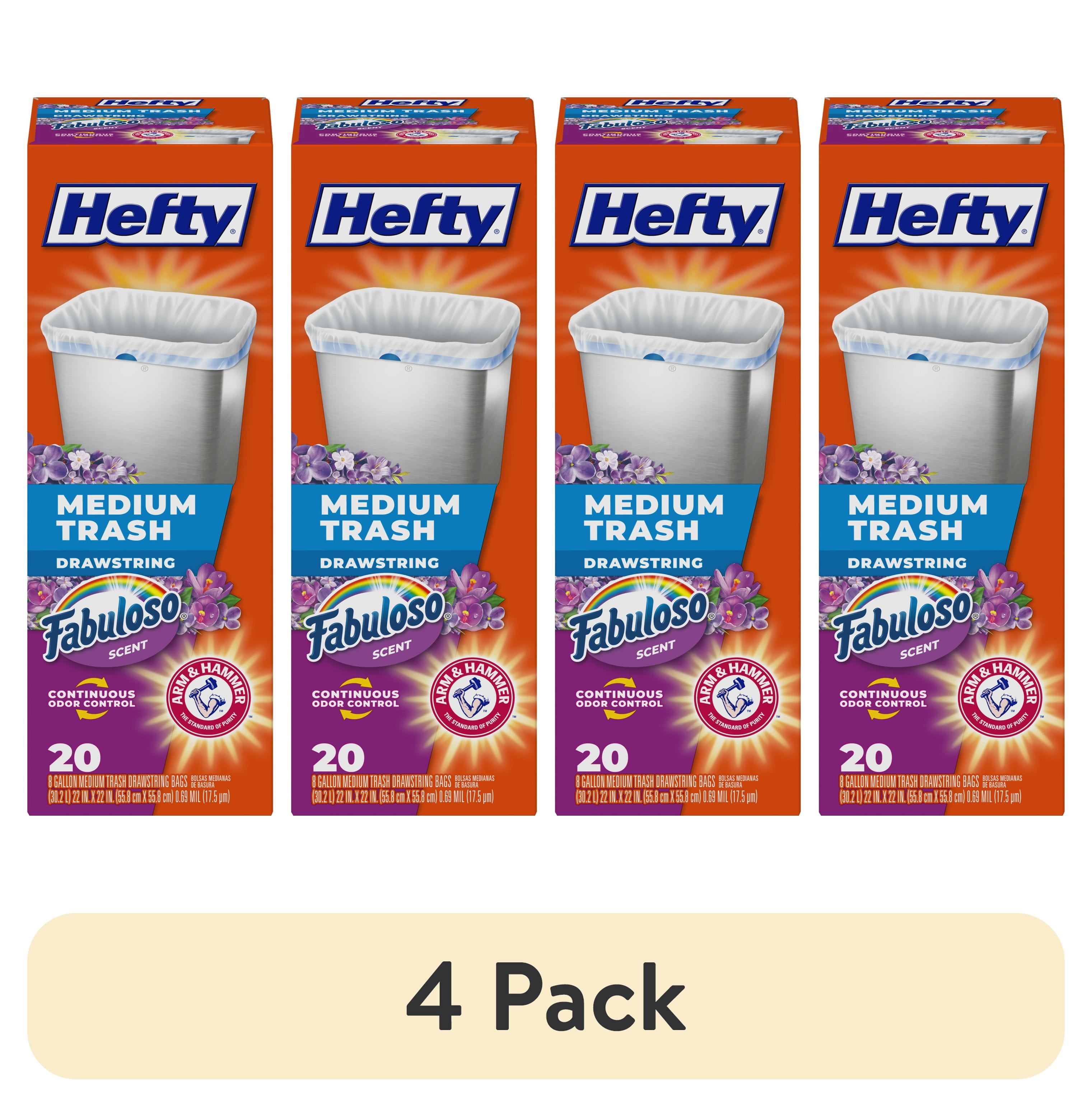 4 pack) Hefty Medium Trash Bags, Fabuloso Scent, 8 Gallon, 20