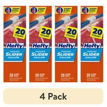 (4 pack) Hefty Slider Freezer Kitchen Storage Bags, gallon Size, 20 Count