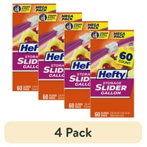 (4 pack) Hefty Slider Kitchen Storage Bags, gallon Size, 60 Count