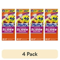 (4 pack) Hefty Slider Kitchen Storage Bags, gallon Size, 40 Count