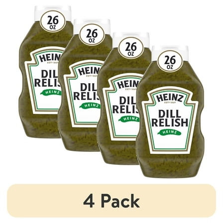 (4 pack) Heinz Dill Relish, 26 fl oz Bottle