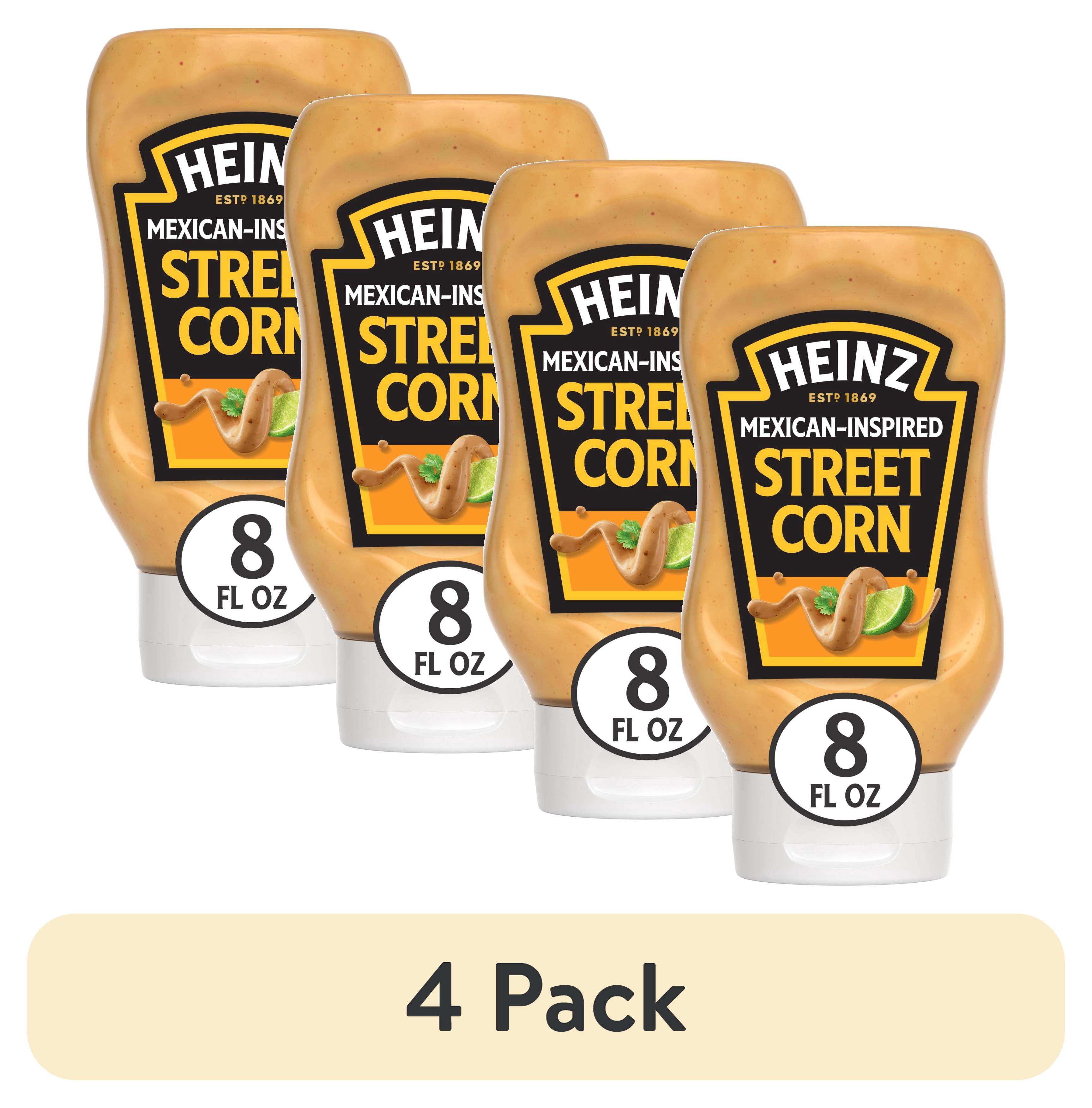 (4 pack) Heinz Dipping Sauce, 1 Bottle, for Elevating Everyday Meals, Mexican-Inspired Street Corn, No Artificial Dyes, 8 fl oz