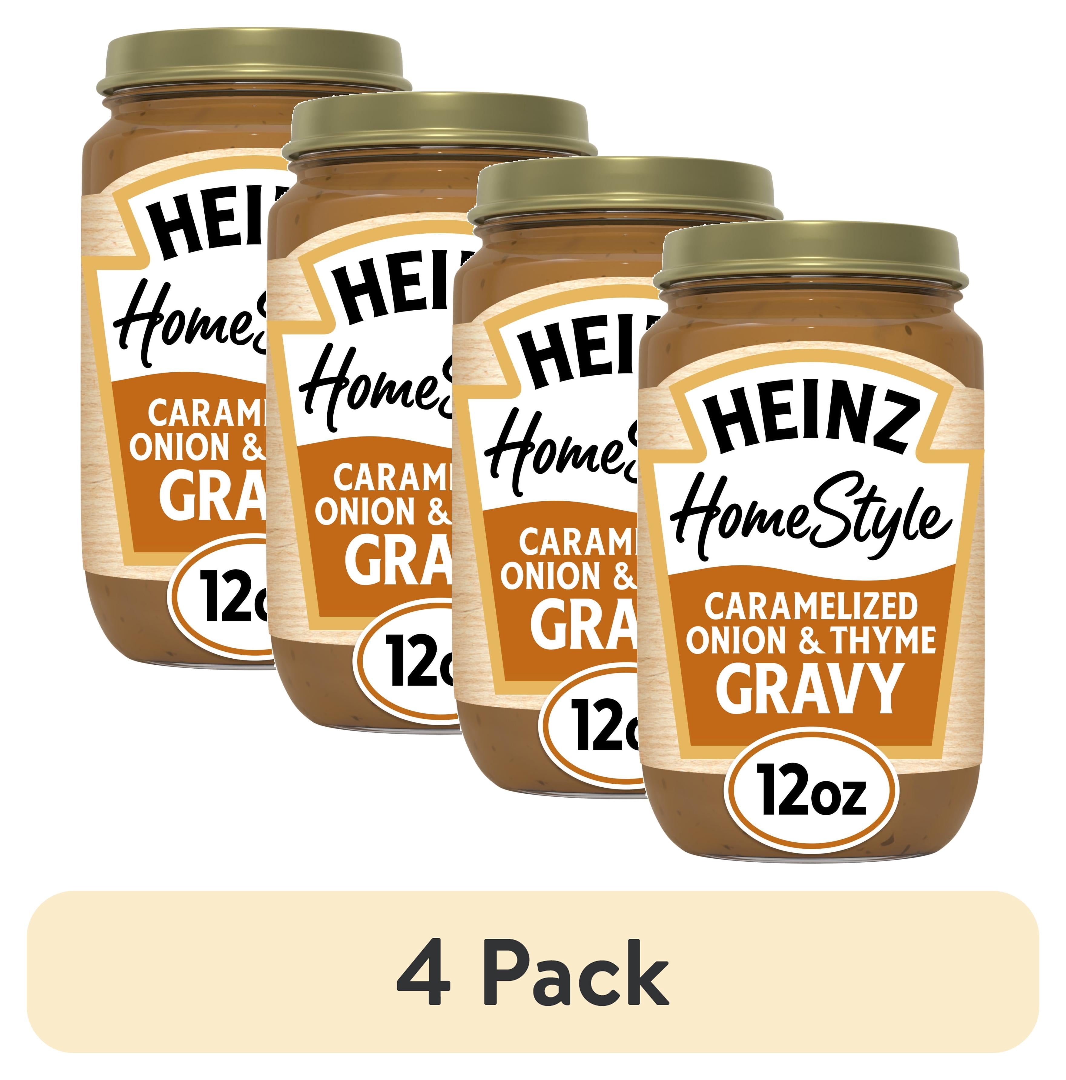 (4 pack) Heinz HomeStyle Caramelized Onion and Thyme Gravy, 12 oz Jar