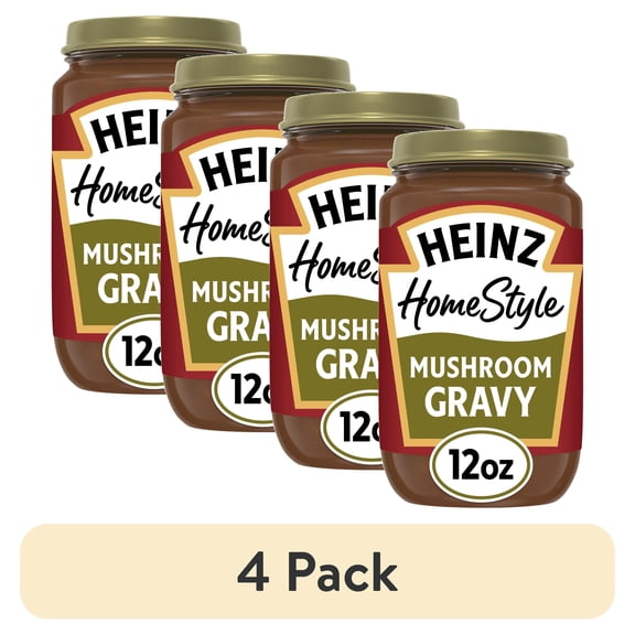 (4 pack) Heinz HomeStyle Mushroom Gravy, 12 oz Jar