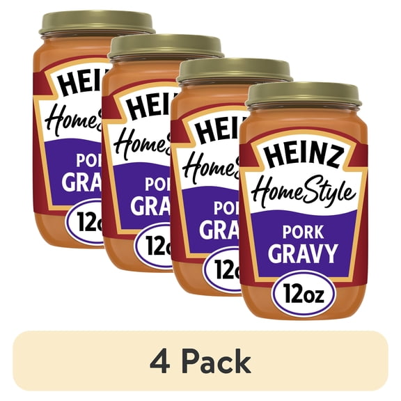 (4 pack) Heinz HomeStyle Pork Gravy, 12 oz Jar