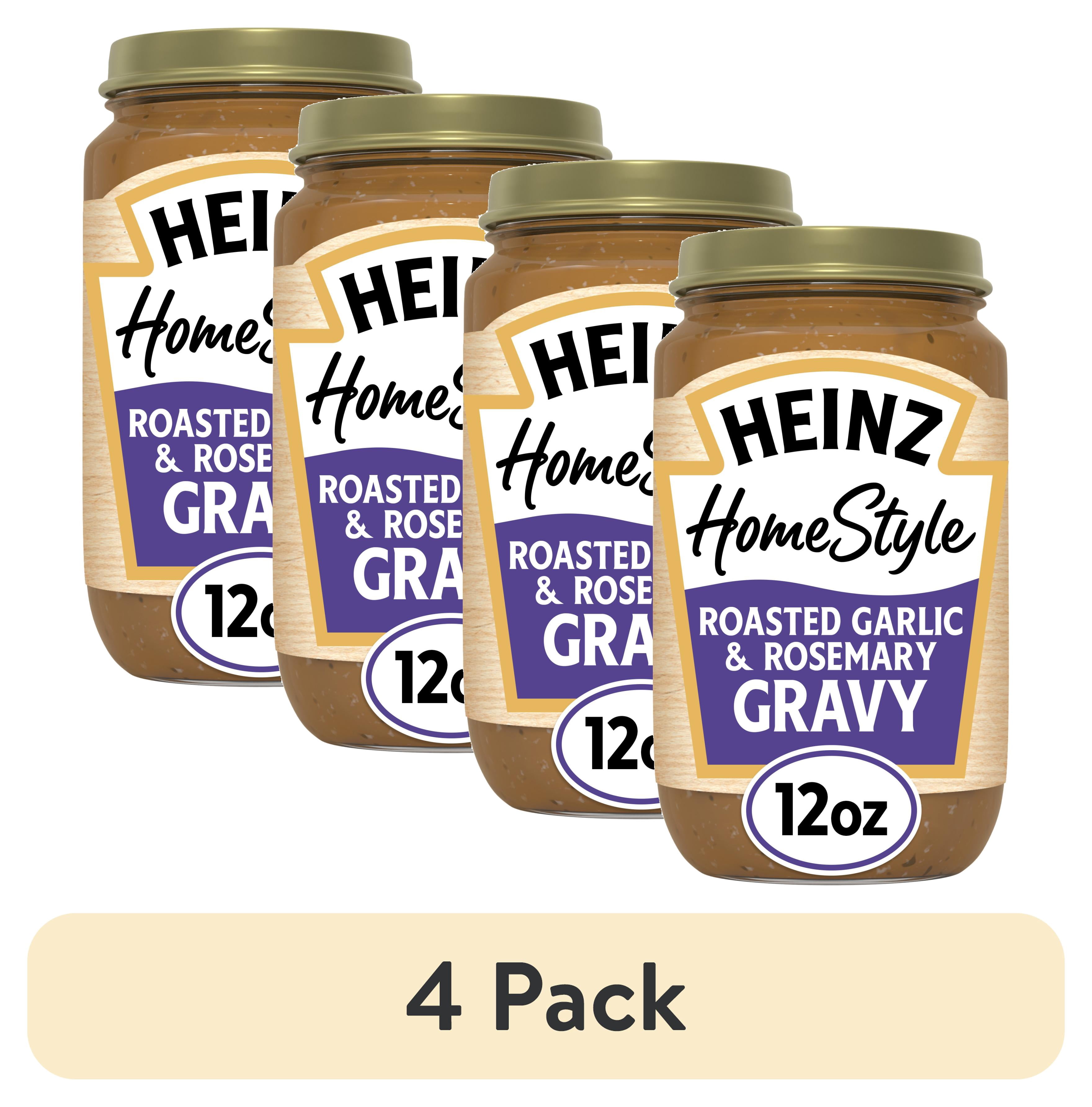 (4 pack) Heinz HomeStyle Roasted Garlic & Rosemary Gravy, 12 oz Jar