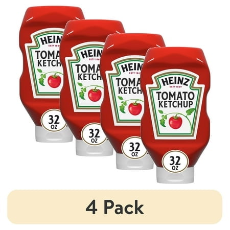 (4 pack) Heinz Tomato Ketchup, 32 oz Bottle