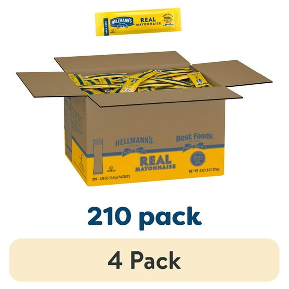 (4 pack) Hellmann's Real Mayonnaise, Sandwich Spread and Condiment, Gluten Free, 1 Gallon, 128 oz