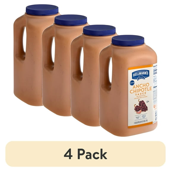 (4 pack) Hellmann's Ancho Chipotle Sandwich Sauce, Condiment, 1 Gallon, 128 oz