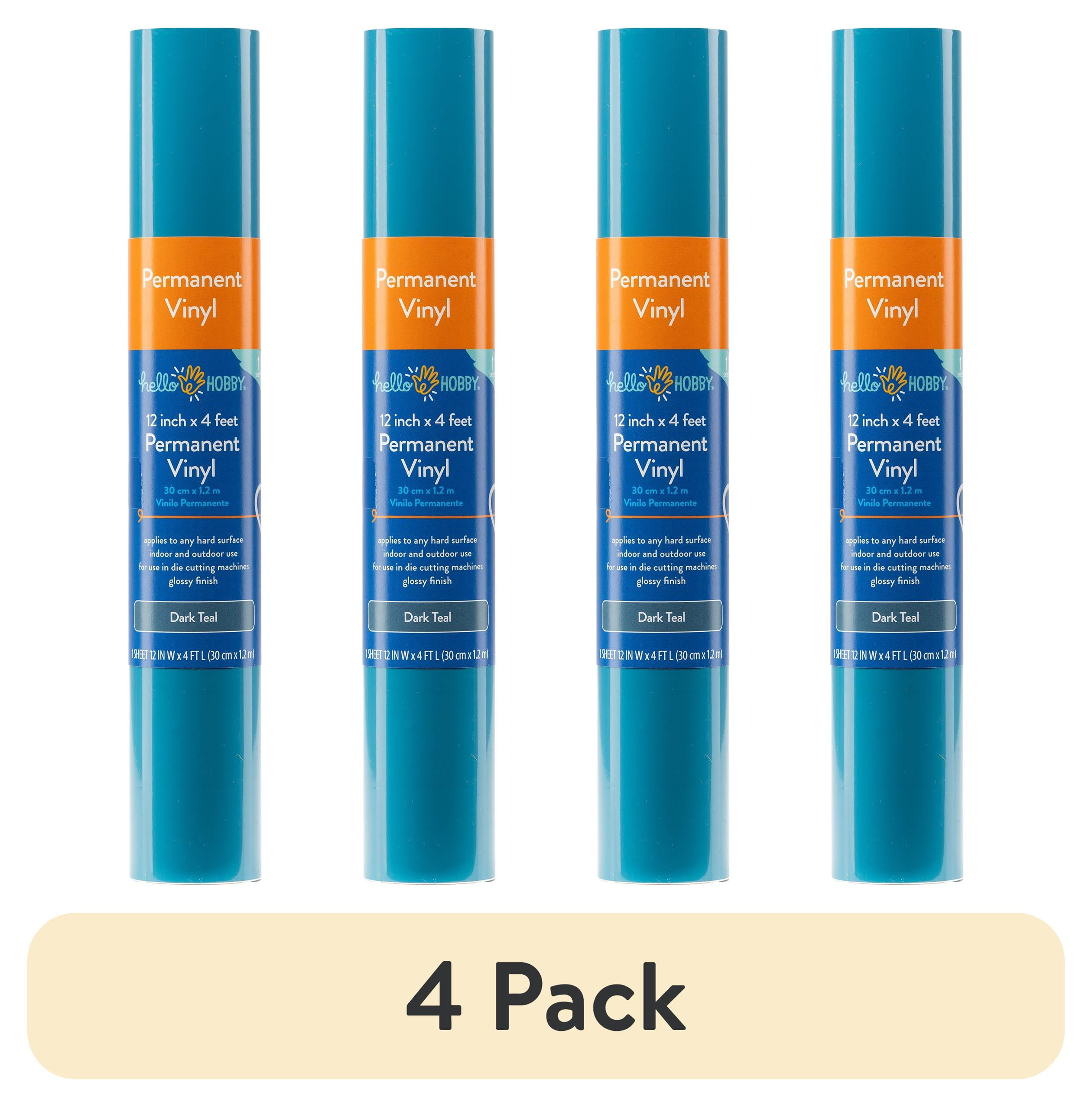 (4 pack) Hello Hobby 12" x 4' Dark Teal Permanent Craft Vinyl Roll
