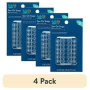 (4 pack) Hello Hobby Clear Sew-On Snaps for Sewing, 12 Sets, 7.9mm