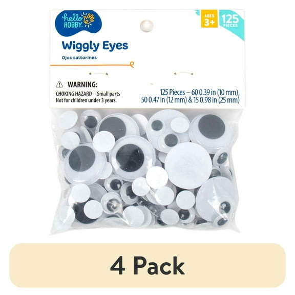 (4 pack) Hello Hobby Assorted Plastic Wiggly Eyes