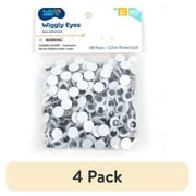 (4 pack) Hello Hobby Black and White Plastic Wiggly Eyes, 300-Pack