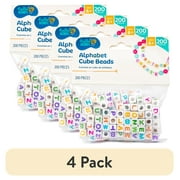 (4 pack) Hello Hobby Bright Alphabet Cube Beads, Boys and Girls, Child, Ages 6+