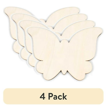 (4 pack) Hello Hobby Butterfly Wood Shape, 0.06 lbs