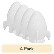 (4 pack) Hello Hobby Ceramic Paintable Bank Rocket Ship, 5.50" Height White Craft Base