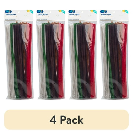 (4 pack) Hello Hobby Dark Fuzzy Sticks, 100-Pack