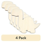 (4 pack) Hello Hobby Dinosaur Wood Shape, 0.06 lbs