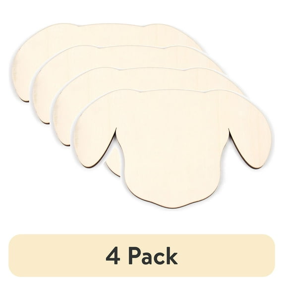 (4 pack) Hello Hobby Dog Wood Shape, Boys and Girls, Child, Ages 3+