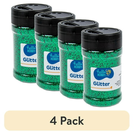 (4 pack) Hello Hobby Green Glitter Shaker, 4 oz.