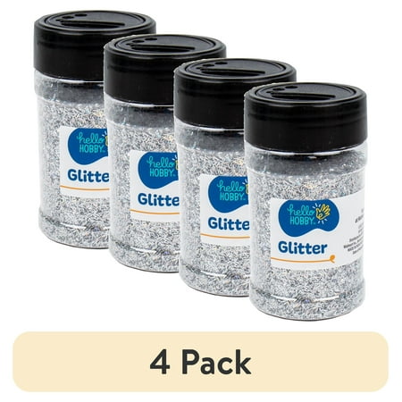 (4 pack) Hello Hobby Holographic Silver Glitter Shaker