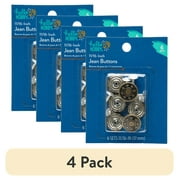 (4 pack) Hello Hobby Jean Buttons, Metal, 11/16", 6 Sets