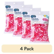 (4 pack) Hello Hobby Pony Bead Mix, Pink, 500 Pieces, Plastic Craft Beads for Jewelry Making and DIY Projects