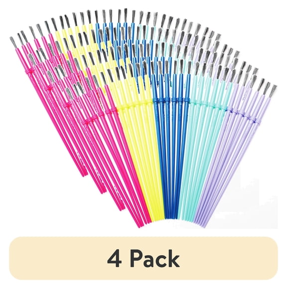 (4 pack) (4 pack) Hello Hobby Round Synthetic Bristle Art Brushes (30 Pack), Age Group 3+