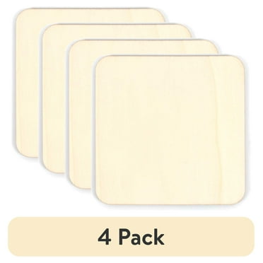 (4 pack) Hello Hobby Square Wood Shape, 0.09 lbs
