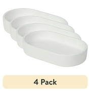 (4 pack) Hello Hobby Trinket Tray, White Ceramic, Ready to Paint 3"x5" Oval