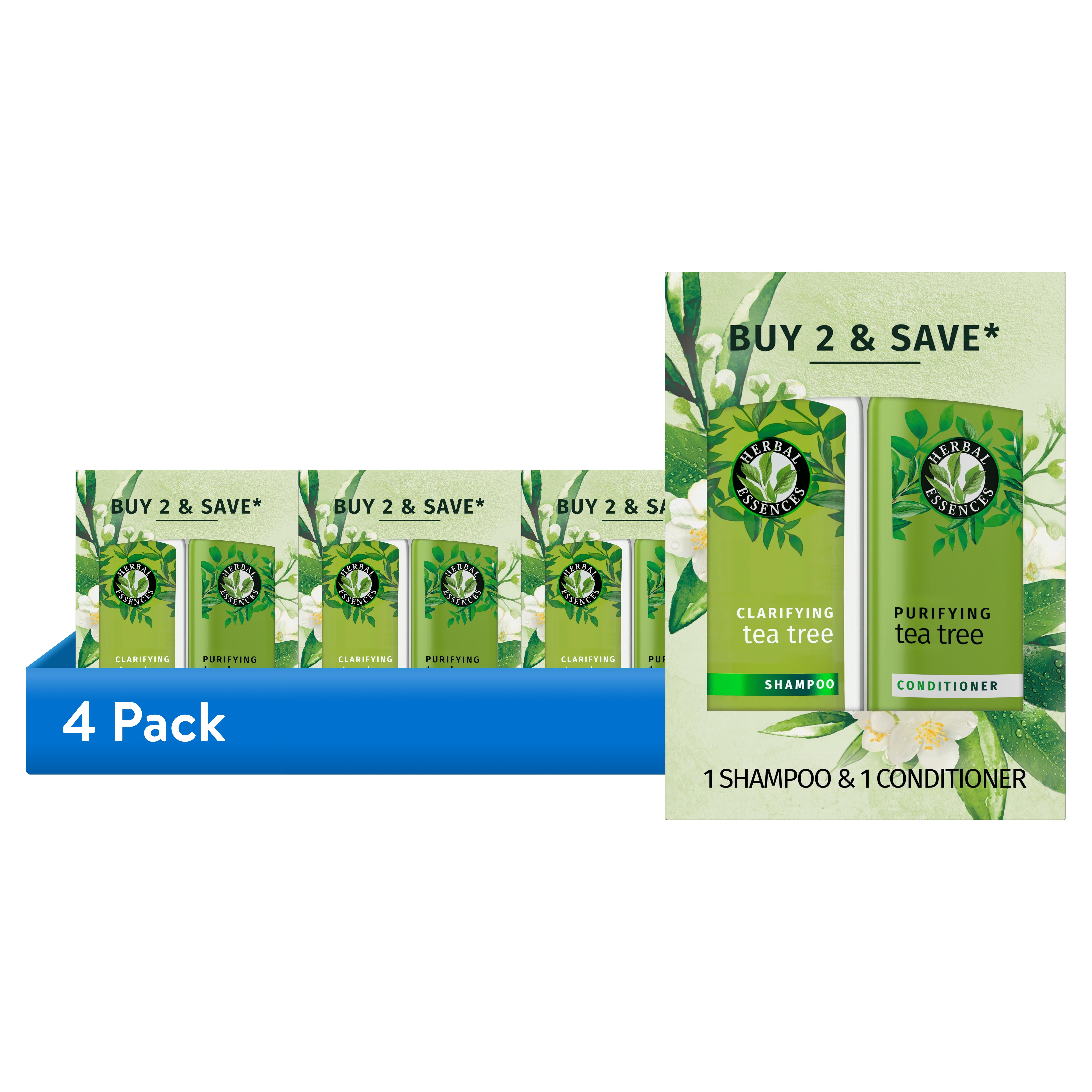 (4 pack) Herbal Essences Clarify and Purify Shampoo and Conditioner Dual Pack, 13.5 oz each