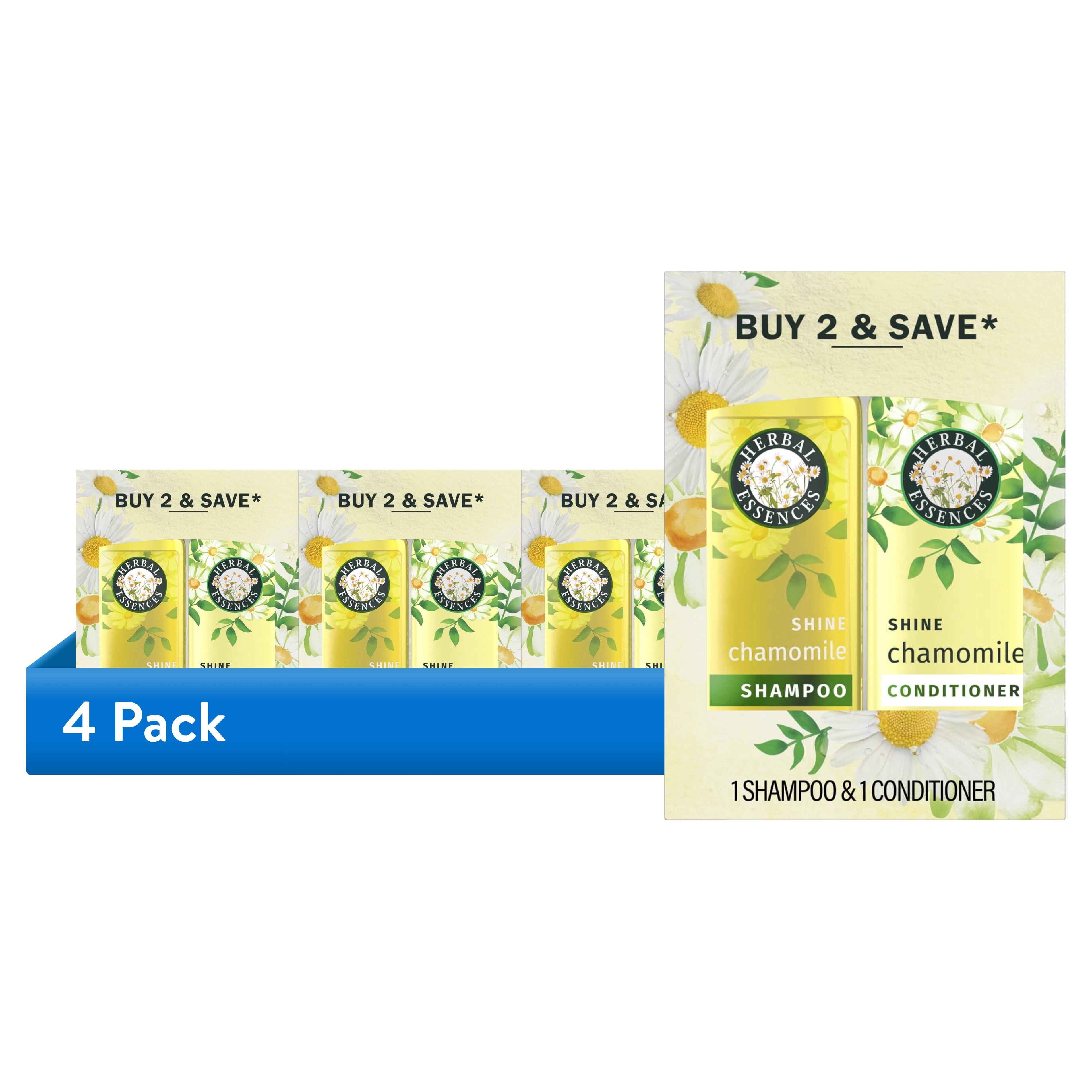 (4 pack) Herbal Essences Shine Collection Chamomile Shampoo & Conditioner Set, 27 oz, Mineral Oil Free