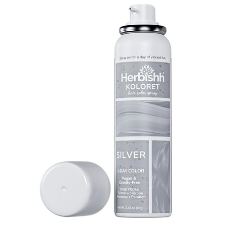 (4 pack) Herbishh Hair Color Spray Temporary - Silver