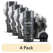 4 pack Herbishh Koloret Hair Building Fibers   Black Powder for Thinning Hair, Instant Bald Spot Cover Up & Scalp Concealer   Sweat-Proof & Water-Resistant Hair Thickening Fibers for Men & Women, 27.5g