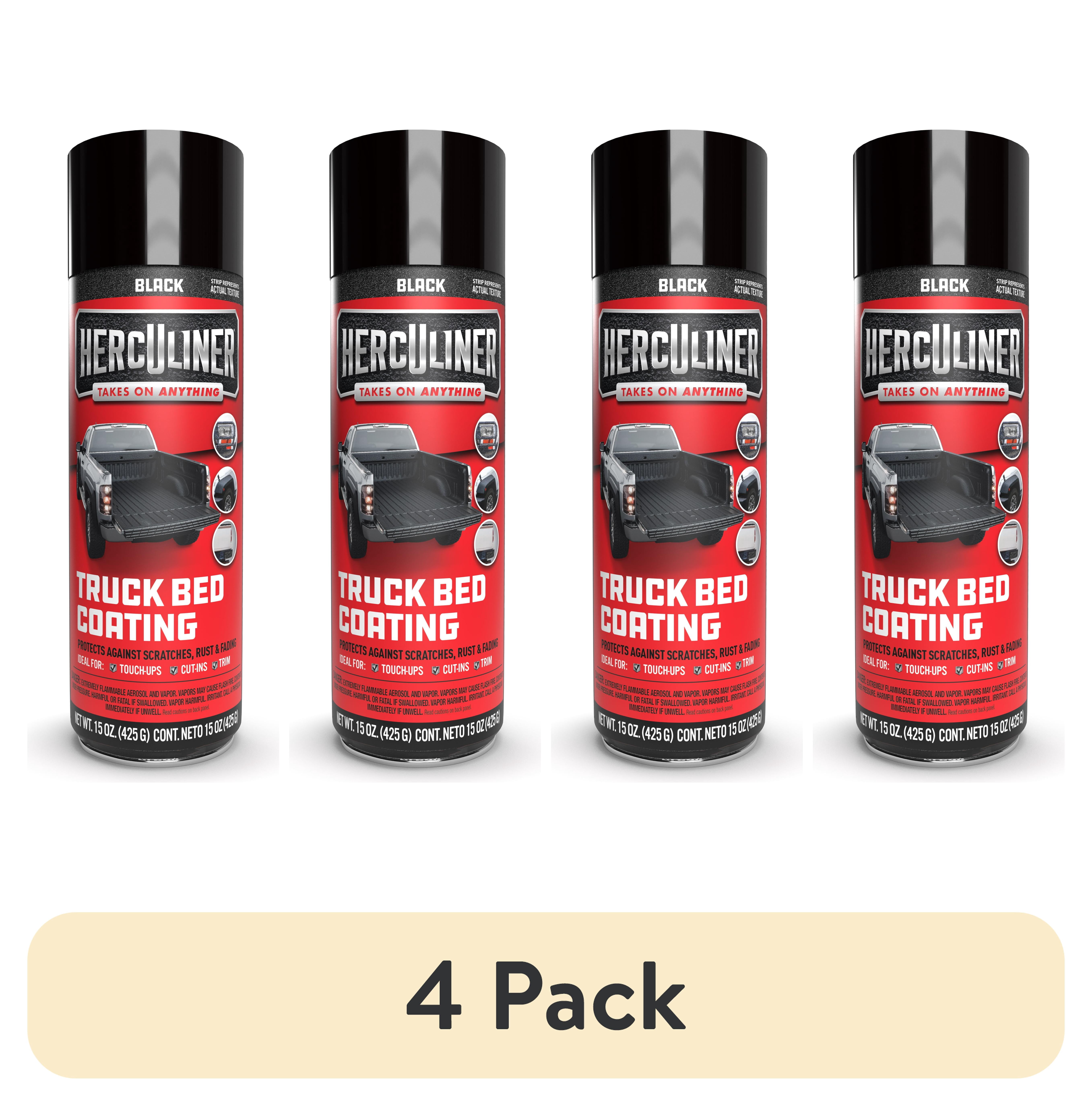 (4 pack) Herculiner Truck Bed Liner, Black, 15 oz