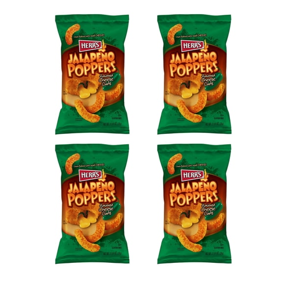 (4 pack) Herr's Jalapeño Poppers Flavored Cheese Curls - 2.75 oz