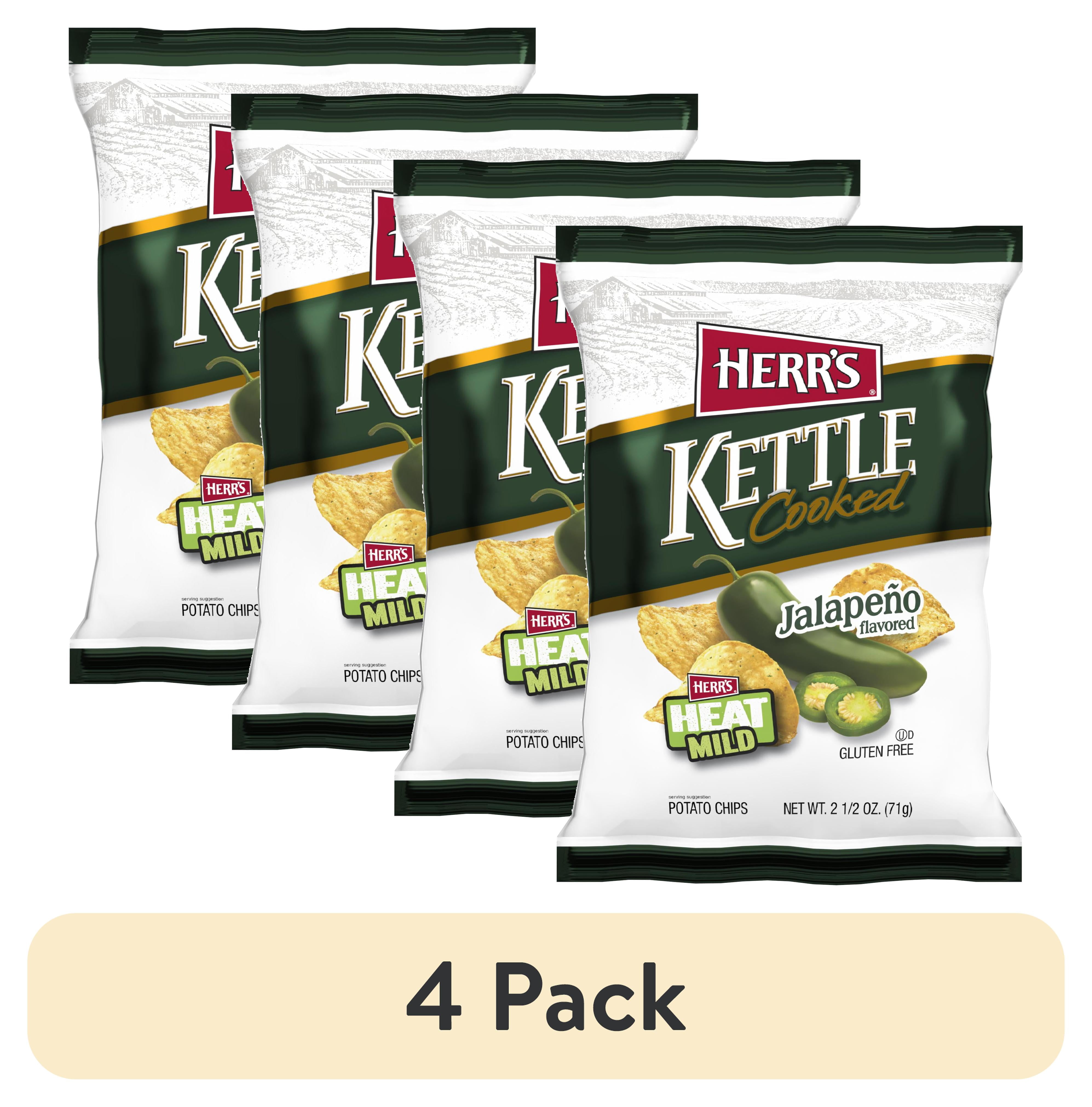 (4 pack) Herr's Kettle Cooked Jalapeño Flavored Potato Chips, 2.5 oz ...