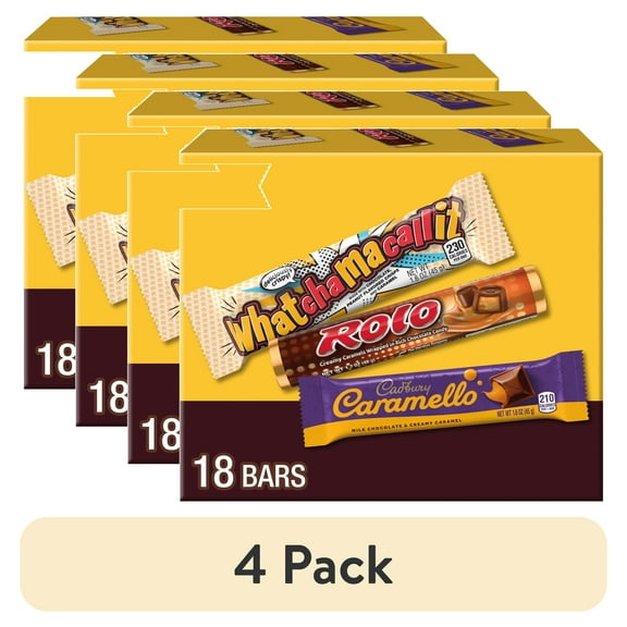 (4 pack) Hershey Assorted Caramel Candy, Box 29.4 oz, 18 Pieces