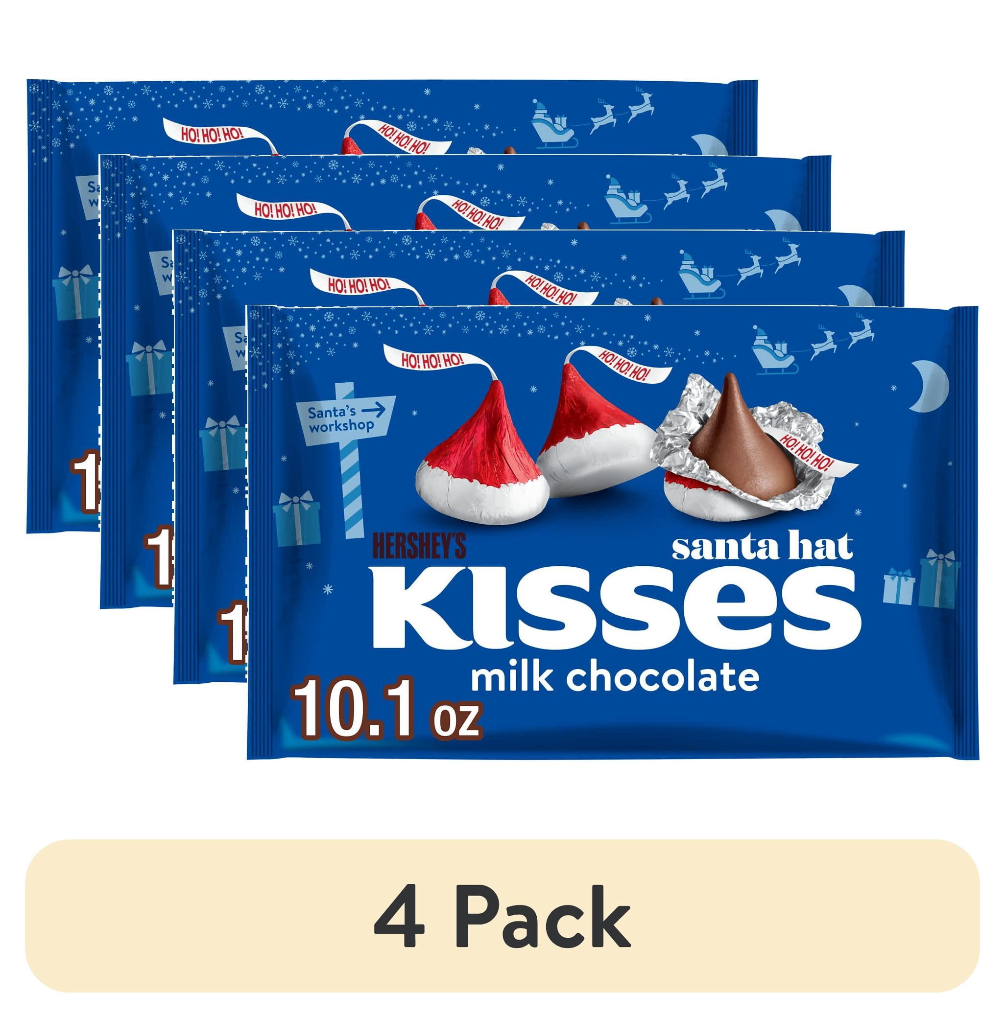 4 pack) Hershey's Kisses Milk Chocolate Santa Hat Christmas