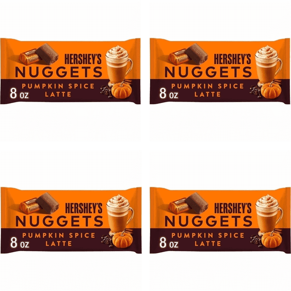 (4 pack) Hershey's Nuggets Pumpkin Spice Latte Flavored Candy, Bag 8 oz