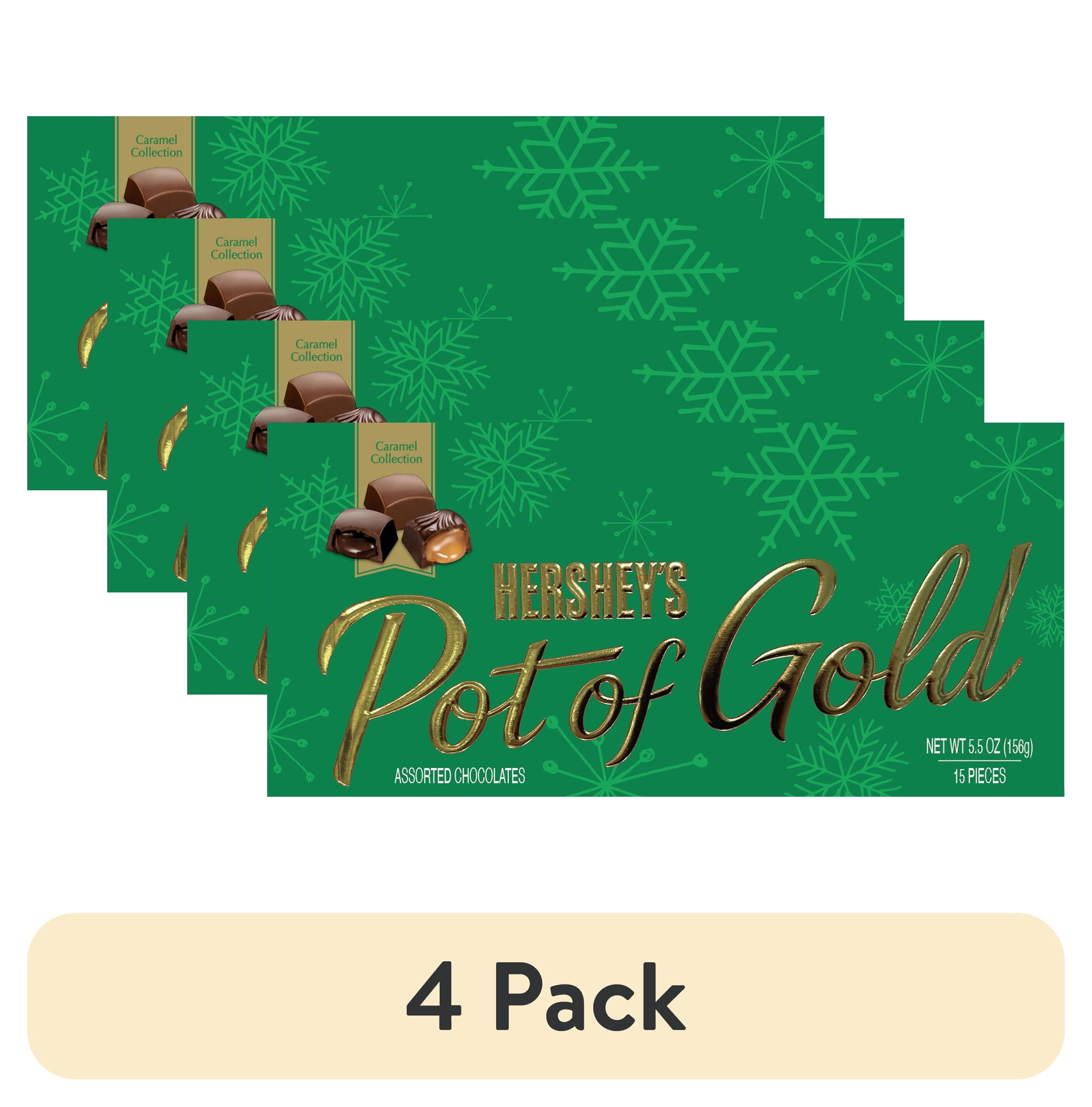 (4 pack) Hershey's Pot of Gold Milk and Dark Chocolate Caramel Pieces 5.5oz Assortment