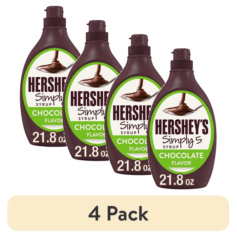 4 pack) Hershey's Simply 5 Chocolate Syrup, Bottle 21.8 oz
