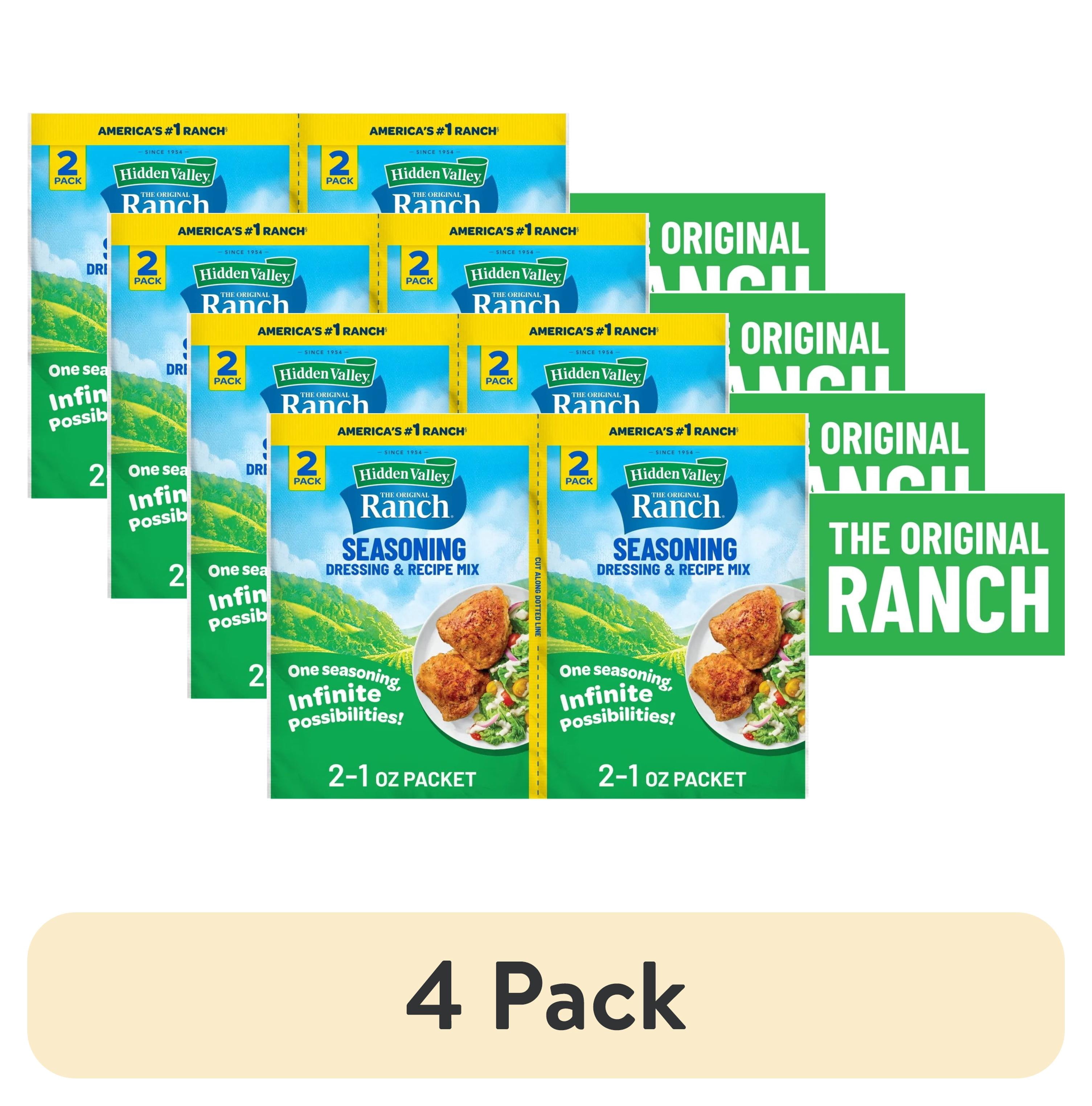 (4 pack) Hidden Valley Gluten Free Original Ranch Salad Dressing and  Seasoning Mix, 1 oz, 2 pack