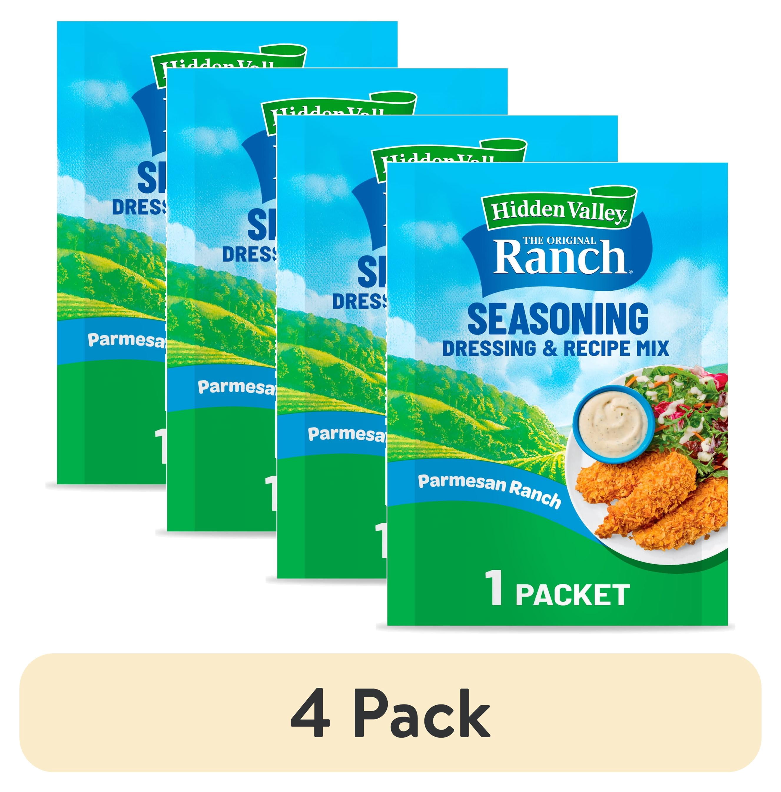 (4 pack) Hidden Valley Parmesan Ranch Seasoning, Dressing and Recipe Mix, Parmesan, 1 Ounce