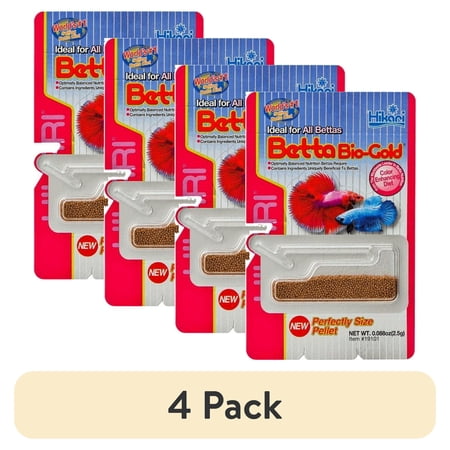 (4 pack) Hikari Betta: Betta Bio-Gold Baby Pellet Specialists' Fish Food Formula For Bettas, 2.5 Grams