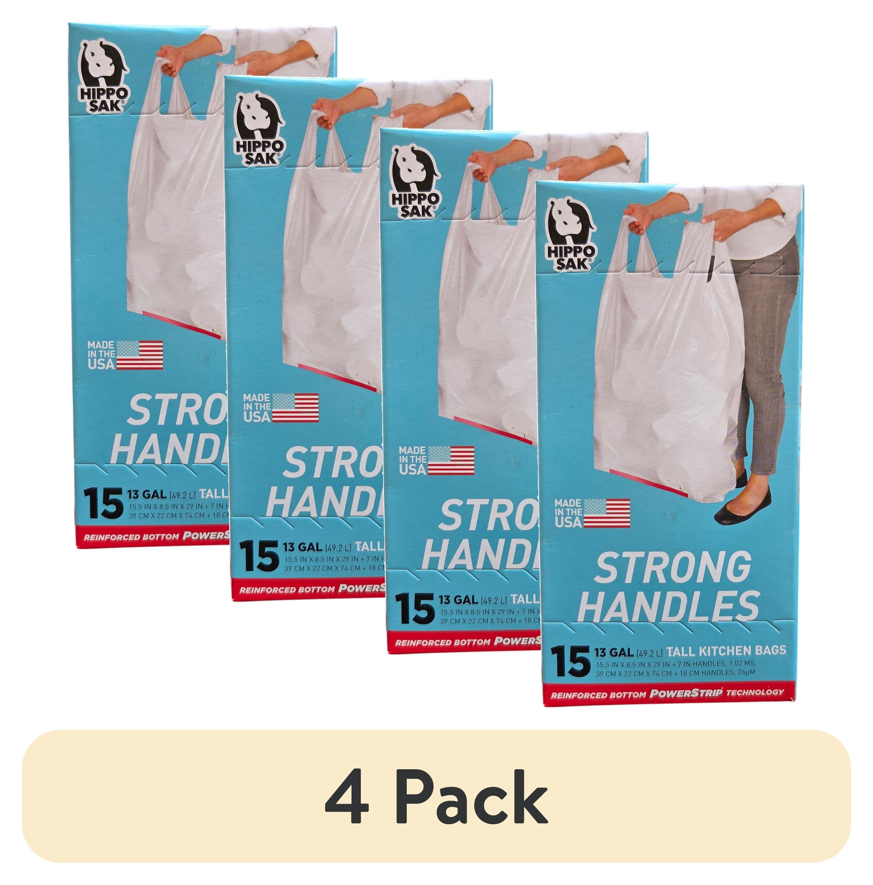 (4 pack) Hippo Sak 13 Gallon Trash Bag 15 count